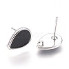 Brass Stud Earring Findings KK-P153-21P-01-NF-2