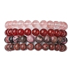 4Pcs Constellation 8mm Round Natural Sesame Jasper & Carnelian & Rhodonite BJEW-JB10636-1
