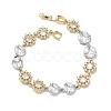 Brass Micro Pave Clear Cubic Zirconia Link Chain Bracelets for Women BJEW-C156-06A-PG-4