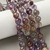 Natural Purple Phantom Quartz Purple Lodolite Quartz Beads Strands G-S333-10mm-030-01-5