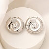 Rack Plating Spiral Shell Brass Hoop Earrings EJEW-H143-22P-1