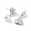 Heart Rack Plating Brass Studs Earrings for Women KK-Z038-03P-2