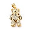 Rack Plating Brass Micro Pave Cubic Zirconia Pendants KK-E072-29G-2