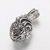 304 Stainless Steel Locket Pendants STAS-P137-19AS-2