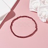 3mm Natural Garnet Beads Stretch Bracelet for Girl Women BJEW-JB07284-03-2