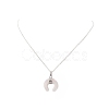 Natural Rose Quartz Geometric Pendant Necklace NJEW-JN04239-06-3