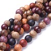 Natural Wood Beads Strands WOOD-F008-07-D-1
