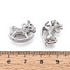 Brass Pave Clear Cubic Zirconia Pendants KK-T081-02P-3