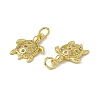 Rack Plating Brass Micro Pave Cubic Zirconia Pendants KK-C007-27G-3