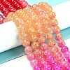 Spray Painted Crackle Glass Beads Strands DGLA-C002-8mm-09-2