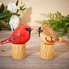 Wooden Birds and Tree Stump Ornaments JX722A-5