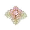 Brass Glass Seed Beaded Flower Pendants PALLOY-MZ01118-2