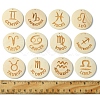 12Pcs 12 Styles Wood Pendants WOOD-FS0001-25-5