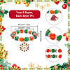Christmas Theme Glass Beaded Napkin Rings AJEW-SC00029-2