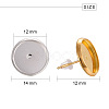 Brass Ear Studs Settings IFIN-YW0001-15-2
