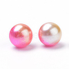 Rainbow Acrylic Imitation Pearl Beads OACR-R065-10mm-04-2