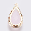 Brass Glass Pendants KK-O105-01KCG-C-2
