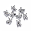 Alloy Initial Slide Charms with Grade A Rhinestones ALRI-R032-K-FF-1