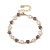 Brass Link Chain Bracelets BJEW-D378-05G-4