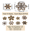 200Pcs 10 Style Iron Bead Caps IFIN-PH0005-15AB-2