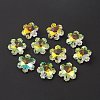 Electroplate Transparent Glass Pendants GLAA-A008-05C-2