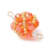 Glass Beaded Round Sphere Links PALLOY-MZ00874-01-3
