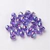 AB Color Plated Eco-Friendly Transparent Acrylic Barrel Beads TACR-L002-4mm-M-2