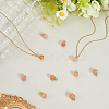 10Pcs Natural Agate Peach Charms with Brass Jump Rings G-BBC0001-62-3