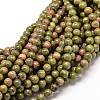 Natural Unakite Round Bead Strands G-P072-30-10mm-1