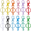 48Pcs 12 Colors Spray Printed Alloy Keychain Clasps FIND-SC0022-38-7