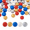 Fashewelry 50Pcs 5 Styles Painted Natural Wood Beehive European Beads WOOD-FW0001-01-22