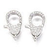Brass Micro Pave Cubic Zirconia Lobster Claw Clasps ZIRC-O038-22P-1