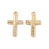 Brass Micro Pave Clear Cubic Zirconia Pendants KK-E068-VF236-1