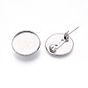304 Stainless Steel Brooch Cabochon Settings STAS-E547-08E-P-1