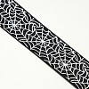 Halloween Ornaments Spider Web Pattern Printed Grosgrain Ribbons SRIB-L005-25mm-02-2