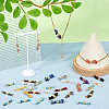 32Pcs 16 Styles Natural Mixed Gemstone Chip Connector Charms PALLOY-FH00095-5