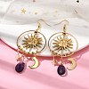 Sun & Moon & Star Alloy Chandelier Earrings EJEW-TA00329-2