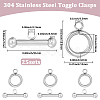 25Pcs 304 Stainless Steel Toggle Clasps STAS-BBC0009-60A-2