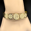 Religion 201 Stainless Steel Cuff Bangles for Women BJEW-F507-02G-1