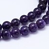 Natural Amethyst Round Bead Strands G-M212-8mm-01C-1