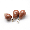 Teardrop Synthetic Goldstone Pendants G-Q435-14-2