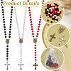 Wood Rosary Beaded Style Necklaces Bracelet Making Finding Kit DIY-PH0021-65-4