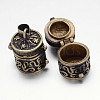 Carved Column Rack Plating Brass Prayer Box Pendants KK-L101-37-2
