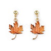 Autumn Theme Alloy Dangle Stud Earrings EJEW-G148-24G-02-2