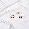 Wreath Alloy Rhinestone Pendant Necklace & Stud Earring Sets SJEW-LP0001-56C-3