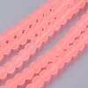 Baking Paint Light Salmon Frosted Round Transparent Glass Bead Strands X-GLAA-S031-6mm-28-2