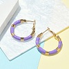PVD Vacuum Plating 201 Stainless Steel Enamel Hoop Earrings for Women EJEW-B016-33D-1