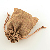 Polyester Imitation Burlap Packing Pouches Drawstring Bags X-ABAG-R004-18x13cm-03-2