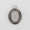 Tibetan Style Alloy Pendant Cabochon Settings X-TIBEP-N003-30AS-1