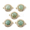 Natural Green Aventurine Faceted Connector Charms G-H323-03G-10-1